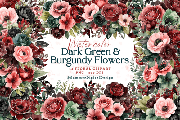 Download Red and Black Flower Bouquets Clipart - Red and black Collection