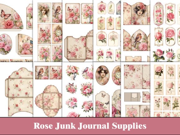 Download Rose Flowers Junk Journal Craft Supplies - Craft supplies Collection