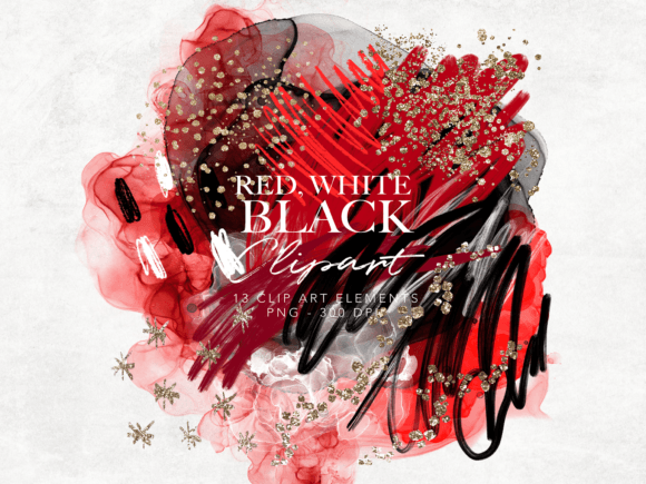Download Red and Black Splashes Clipart Scrawls - Red and black Collection