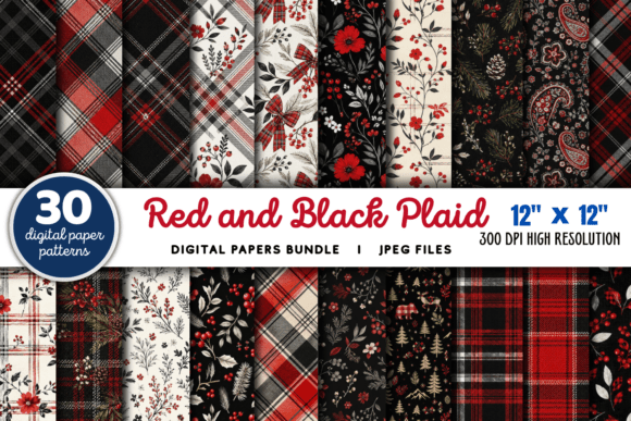 Download Red and Black Plaid Buffalo Paper Bundle - Red and black Collection