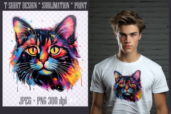 Download Bright Watercolor Black Cat,transparent - Transparent Collection