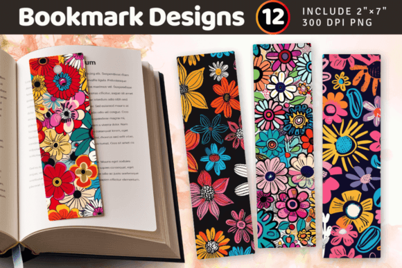 Download Whimsical Funky Flowers PNG Bookmark Des - Funky flowers Collection